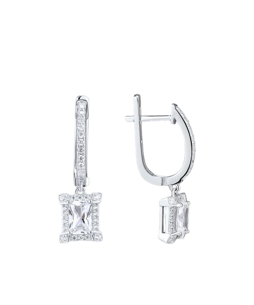 Серьги из серебра с цирконами Серьги из серебра с цирконами