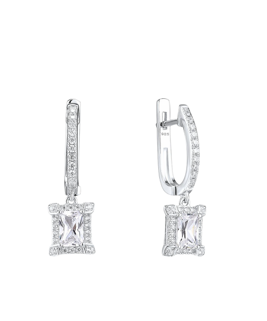 Серьги из серебра с цирконами