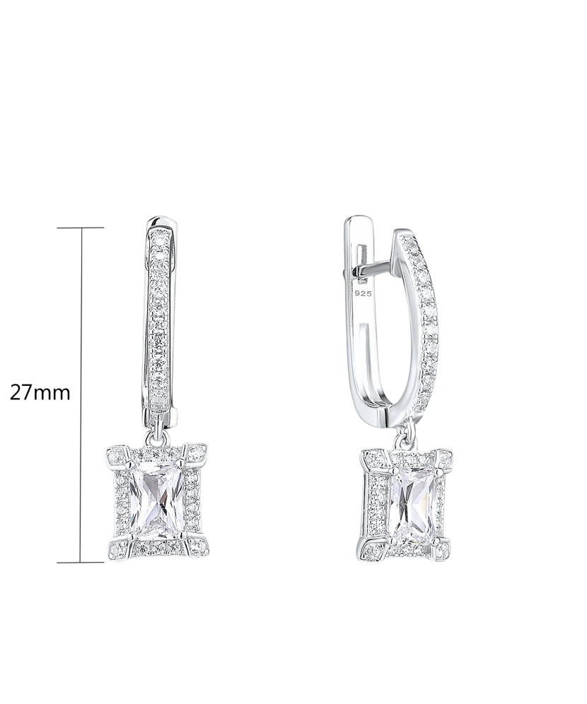 Серьги из серебра с цирконами Серьги из серебра с цирконами