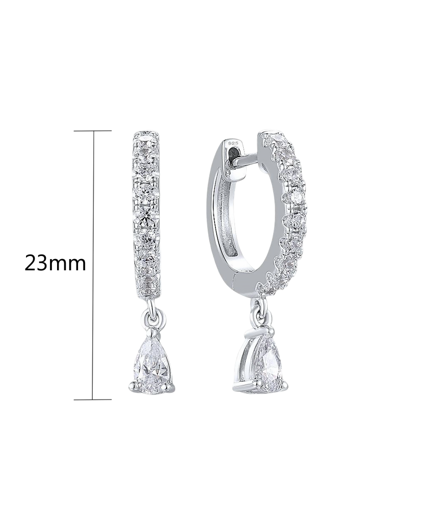 Sterling silver earrings with zircons