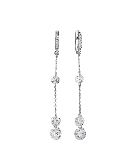 Sterling silver earrings with zircons