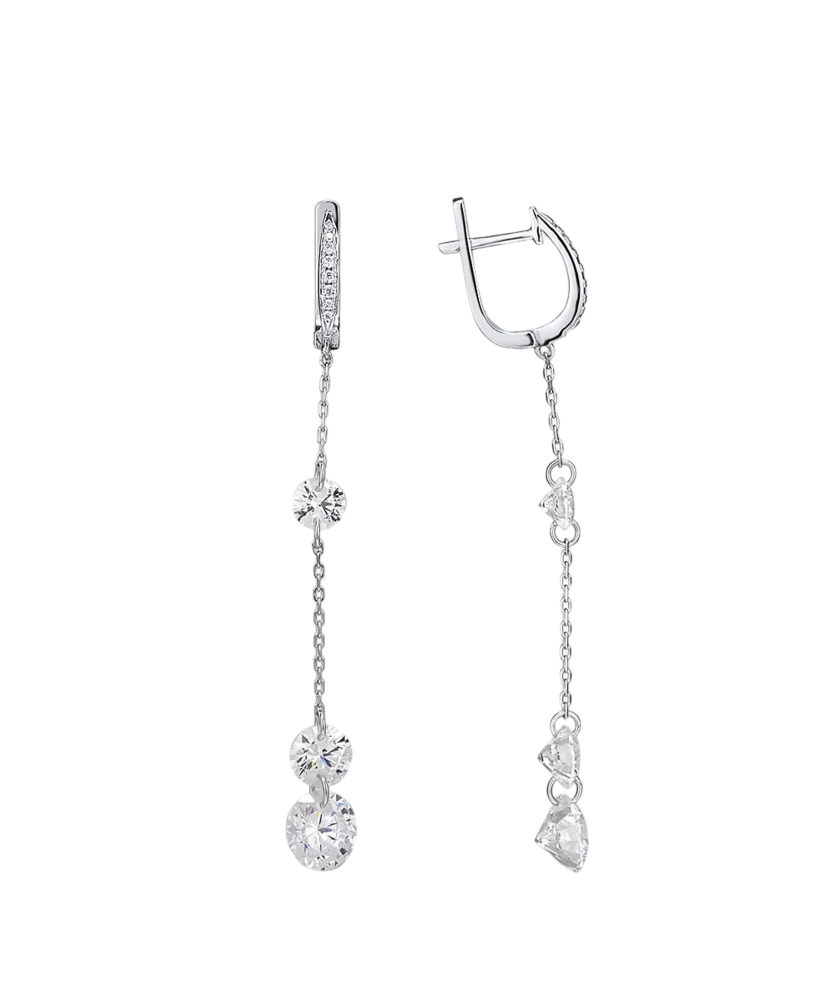 Sterling silver earrings with zircons Sterling silver earrings with zircons