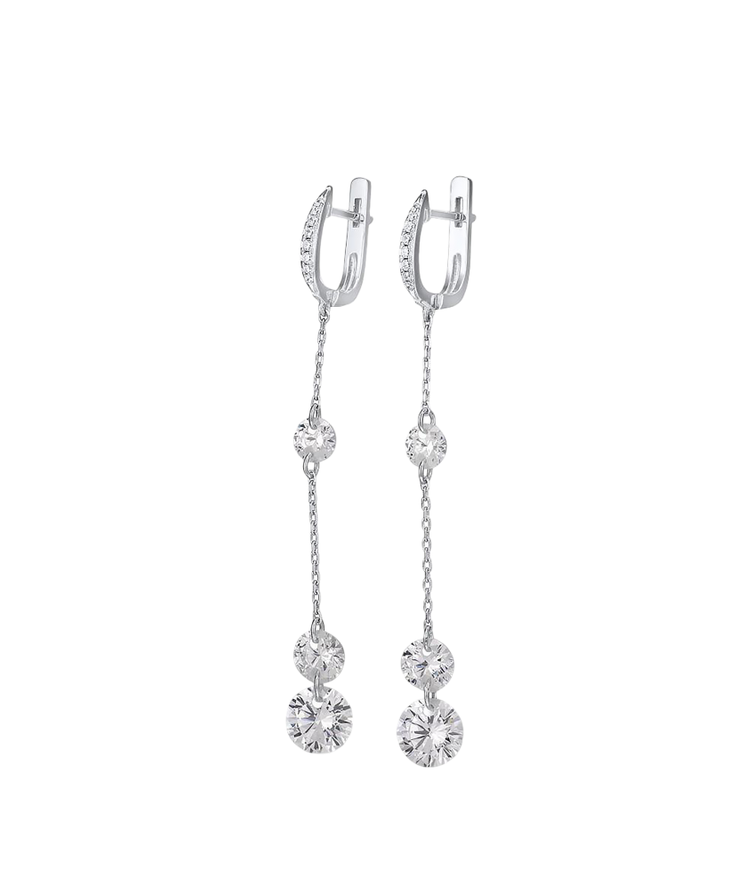 Sterling silver earrings with zircons Sterling silver earrings with zircons