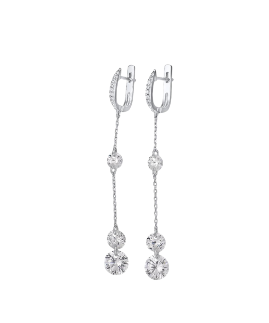 Sterling silver earrings with zircons