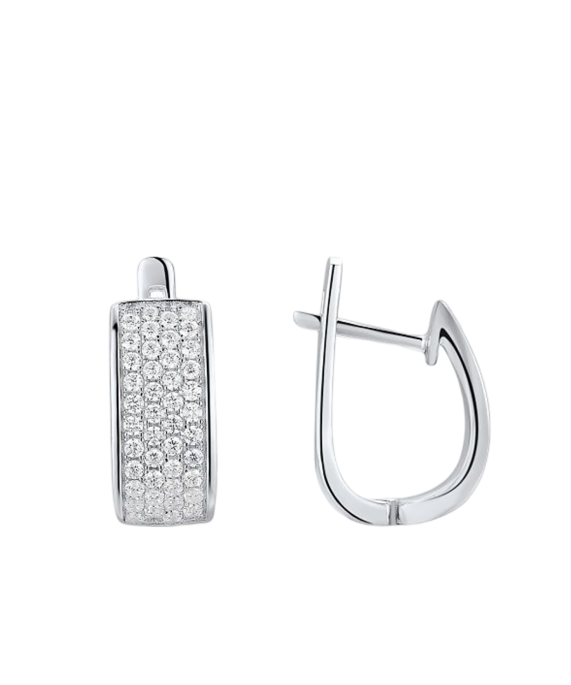 Sterling silver earrings with zircons