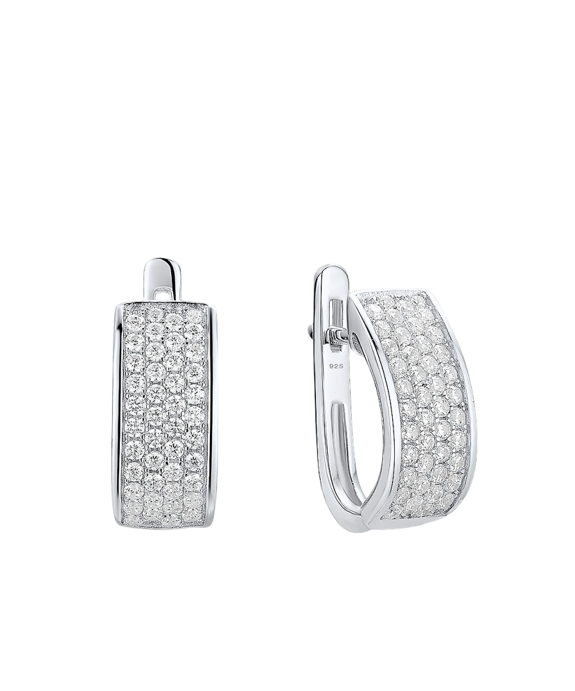 Серьги из серебра с цирконами
