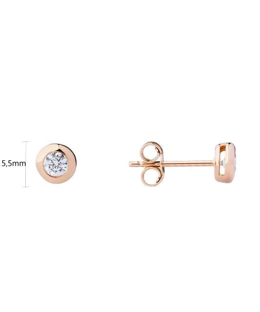 Gold earrings with zircons