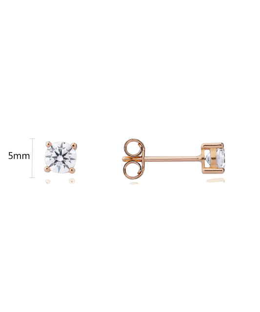 Gold earrings with zircons