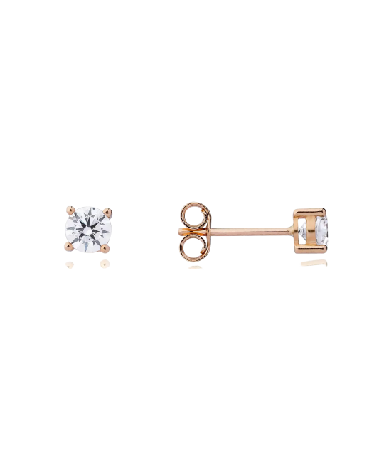 Gold earrings with zircons