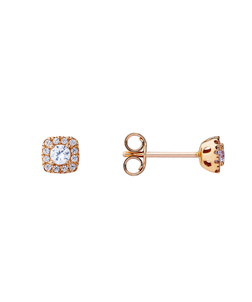 Gold earrings with zircons Gold earrings with zircons