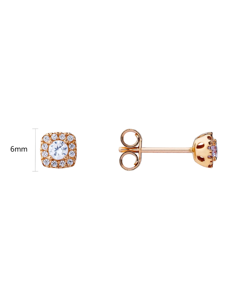 Gold earrings with zircons Gold earrings with zircons