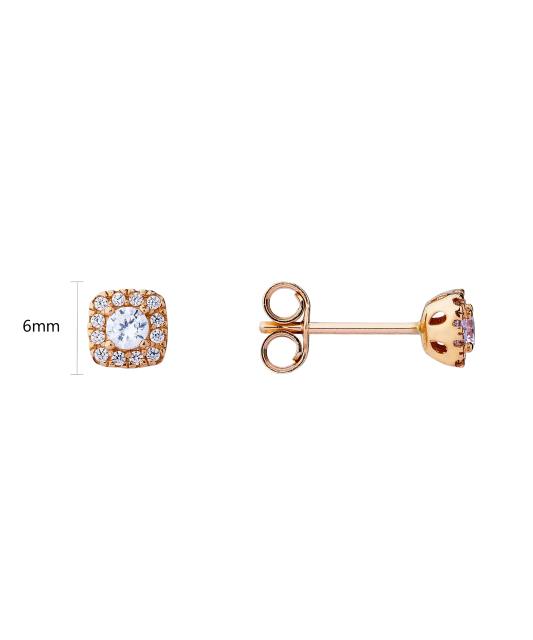 Gold earrings with zircons