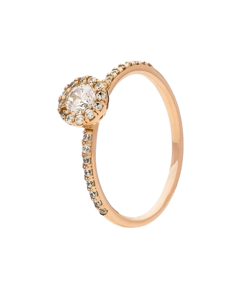 Gold ring with zircons Gold ring with zircons