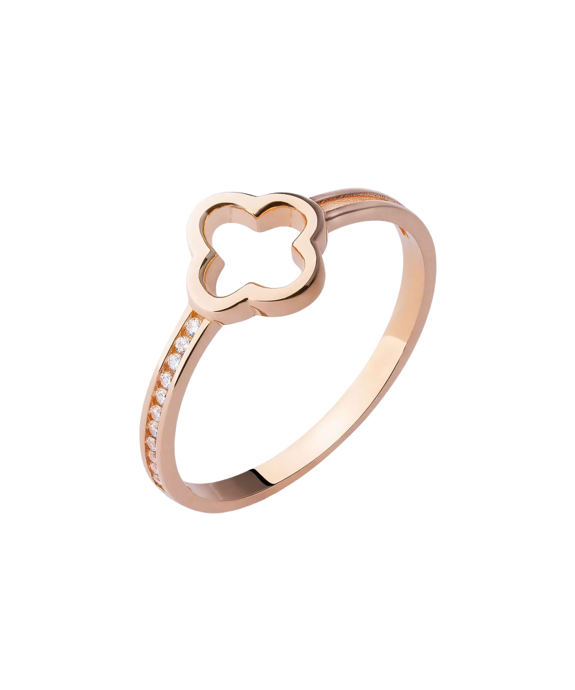 Gold ring with zircons