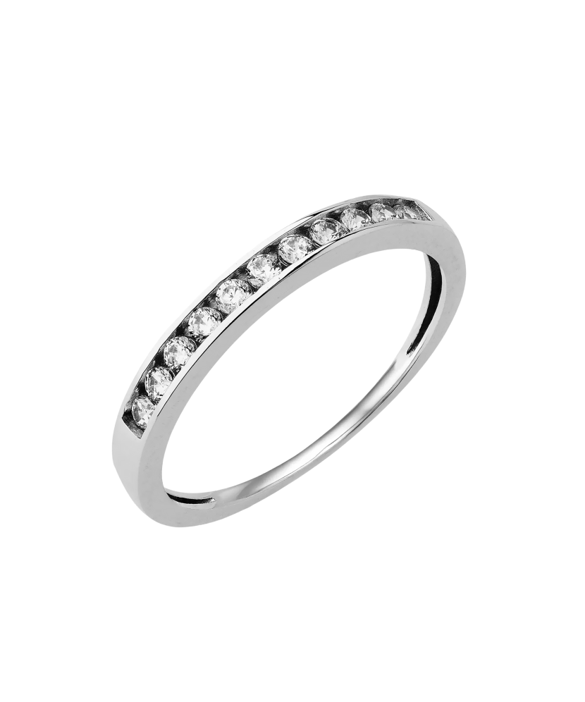 Кольцо из белого золота с цирконами