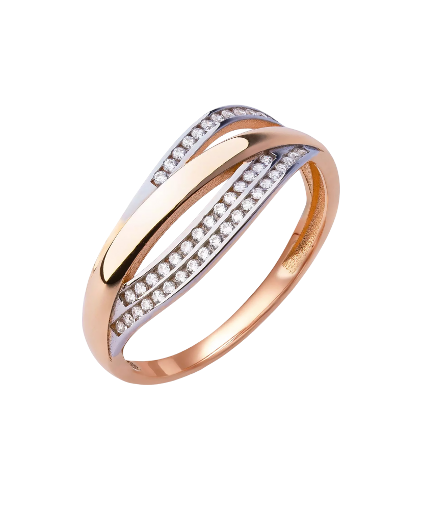 Золотое кольцо с цирконами Золотое кольцо с цирконами