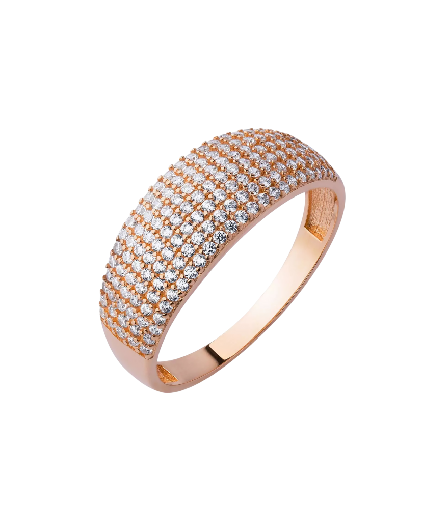 Gold ring with zircons