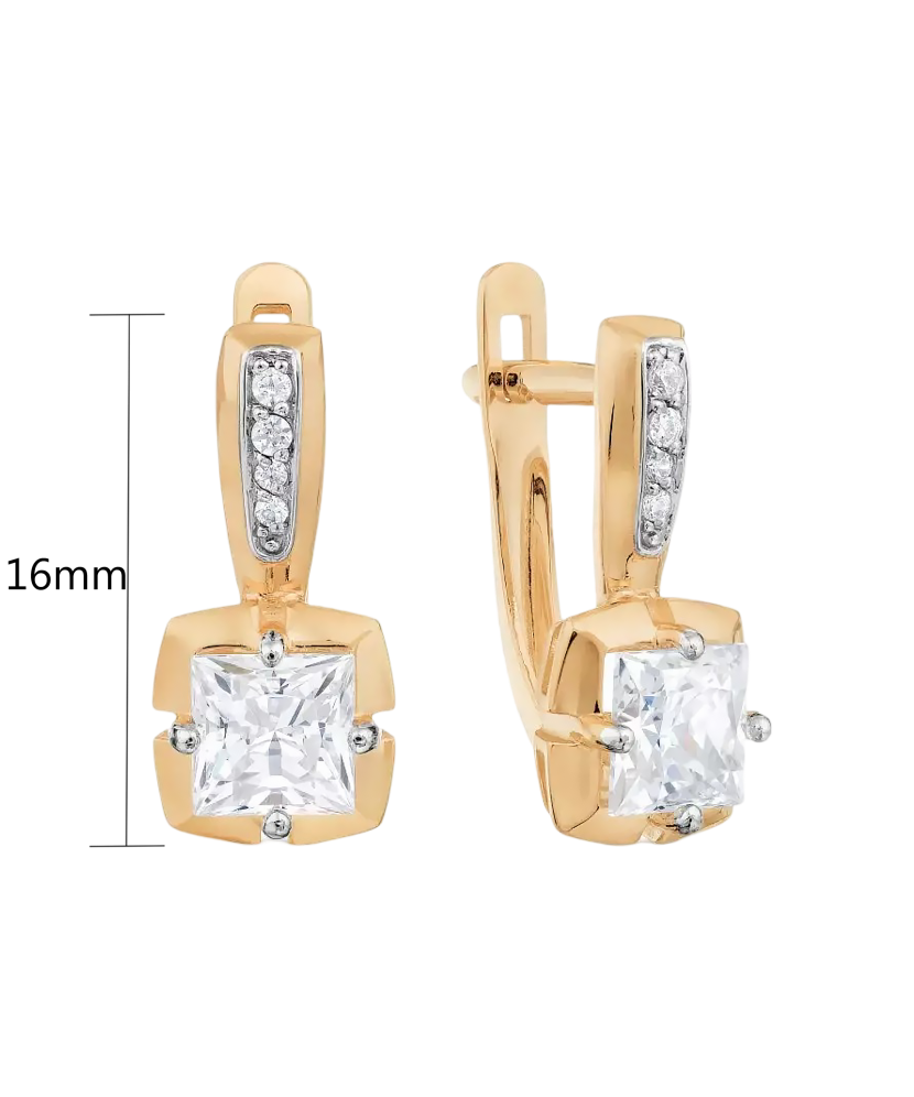 Золотые серьги с цирконом Золотые серьги с цирконом