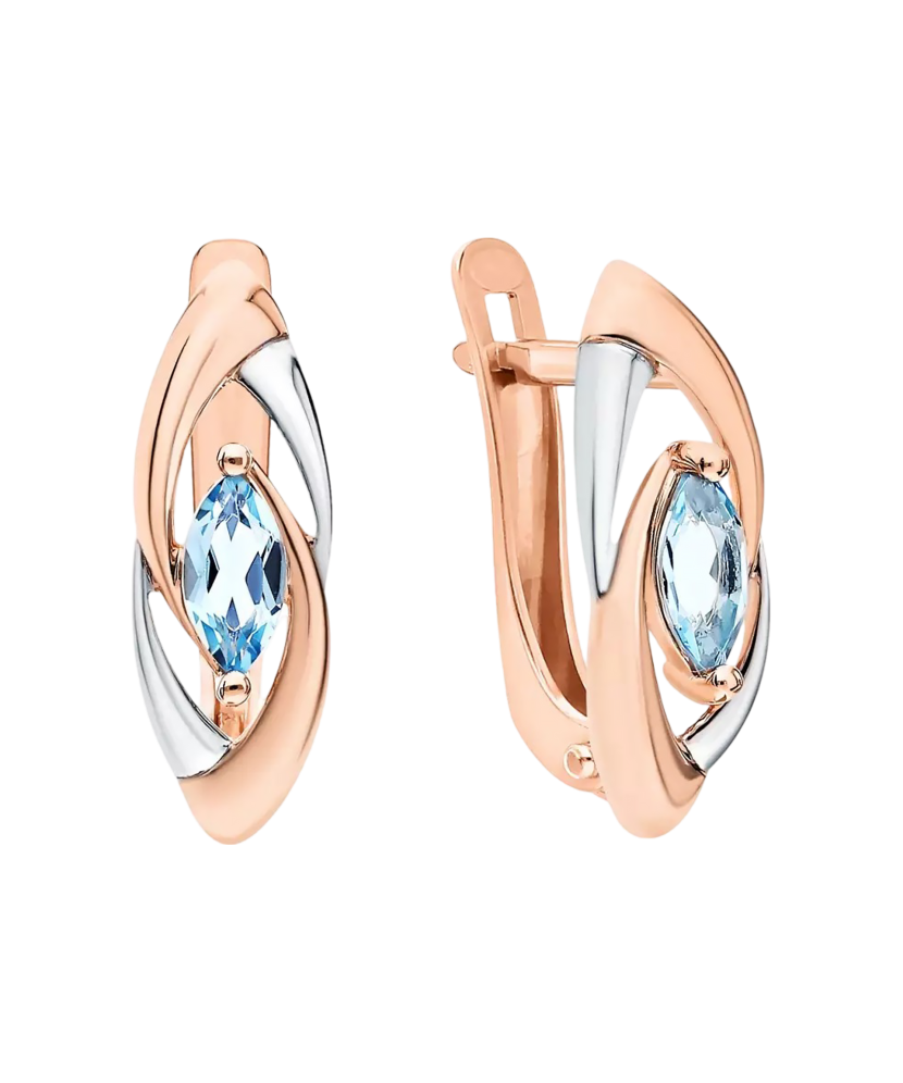 Серьги из золота с топазами