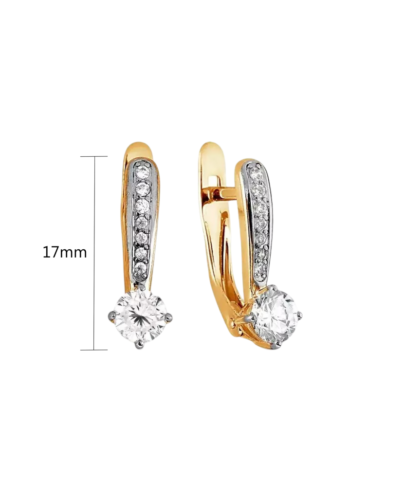 Gold earrings with zirconium Gold earrings with zirconium