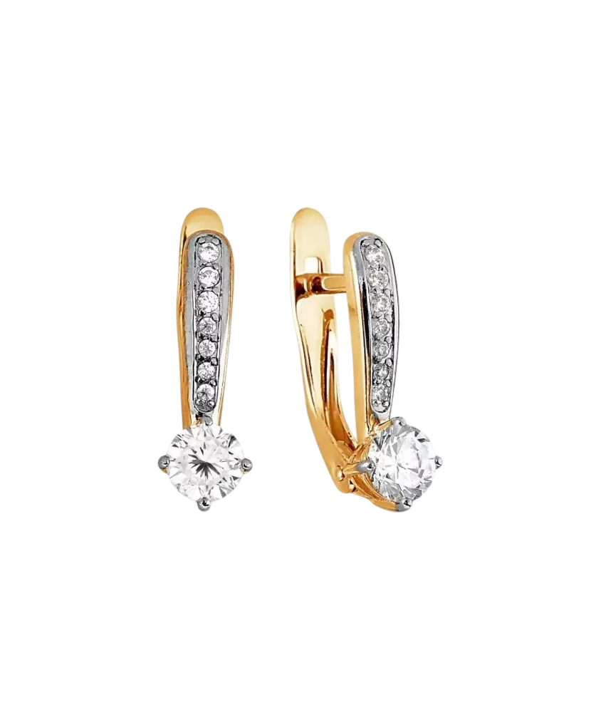 Gold earrings with zirconium Gold earrings with zirconium