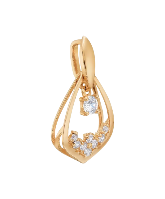 Gold pendant with zircons