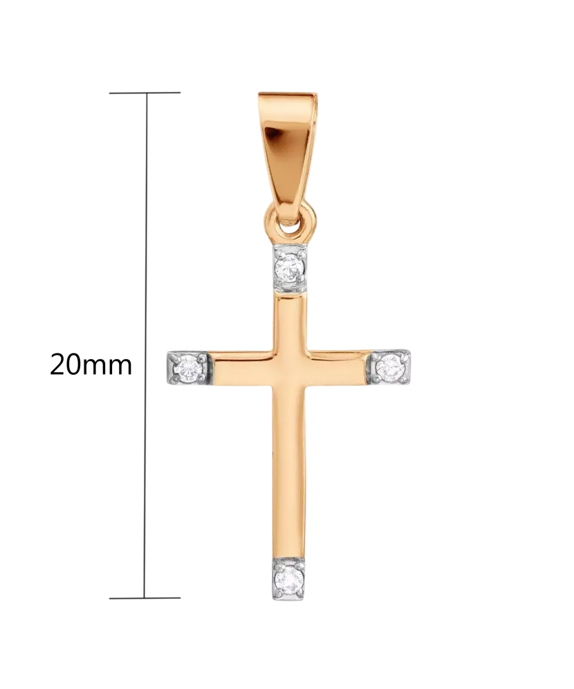 Gold pendant with zircons "cross" Gold pendant with zircons "cross"