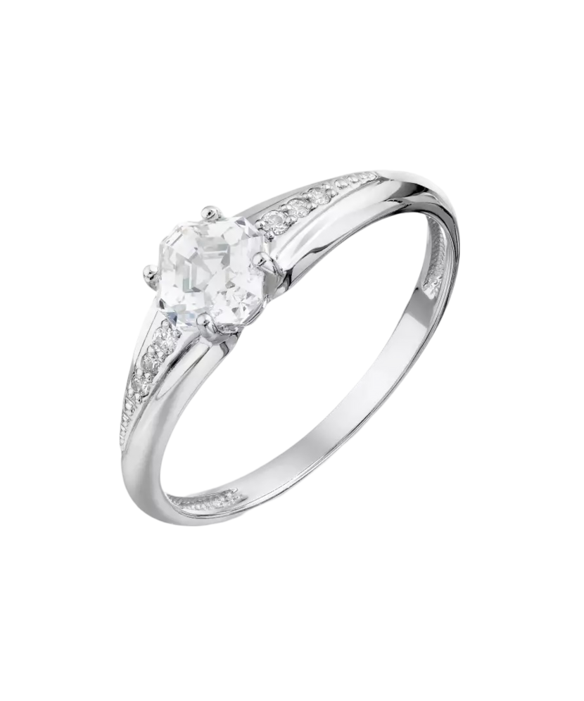 Кольцо из белого золота с цирконами Кольцо из белого золота с цирконами