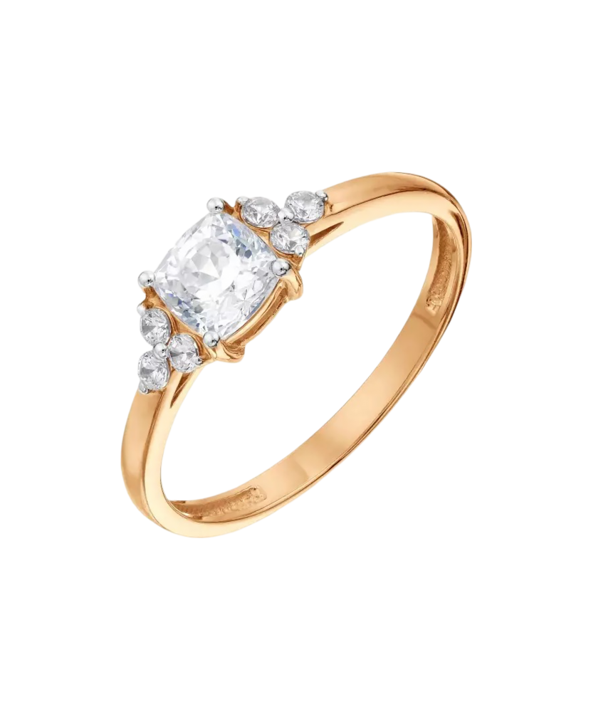 Gold ring with zircons