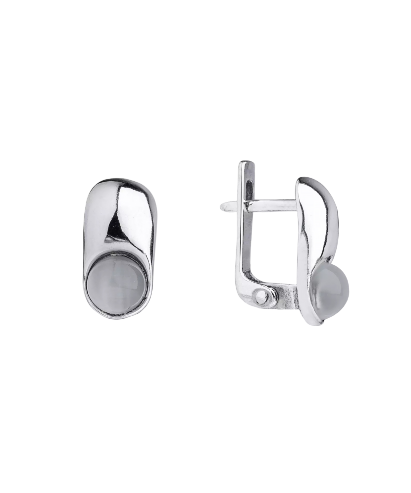 Sterling silver earrings with cats eye stone Sterling silver earrings with cats eye stone