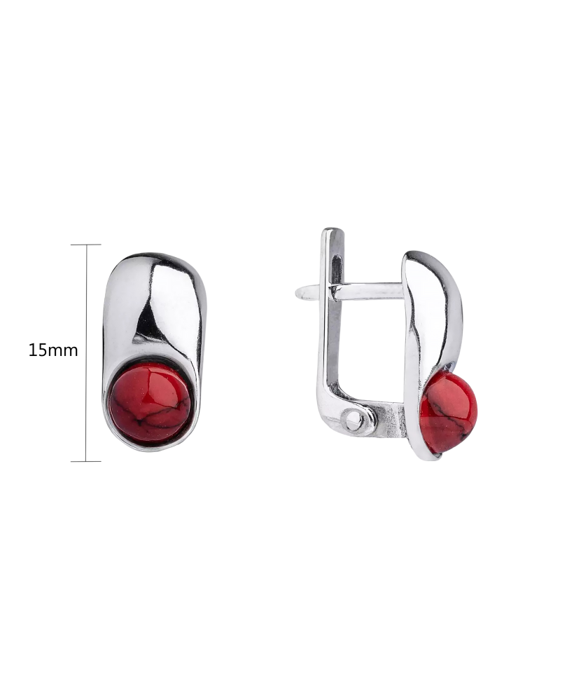 Sterling silver earrings with coral