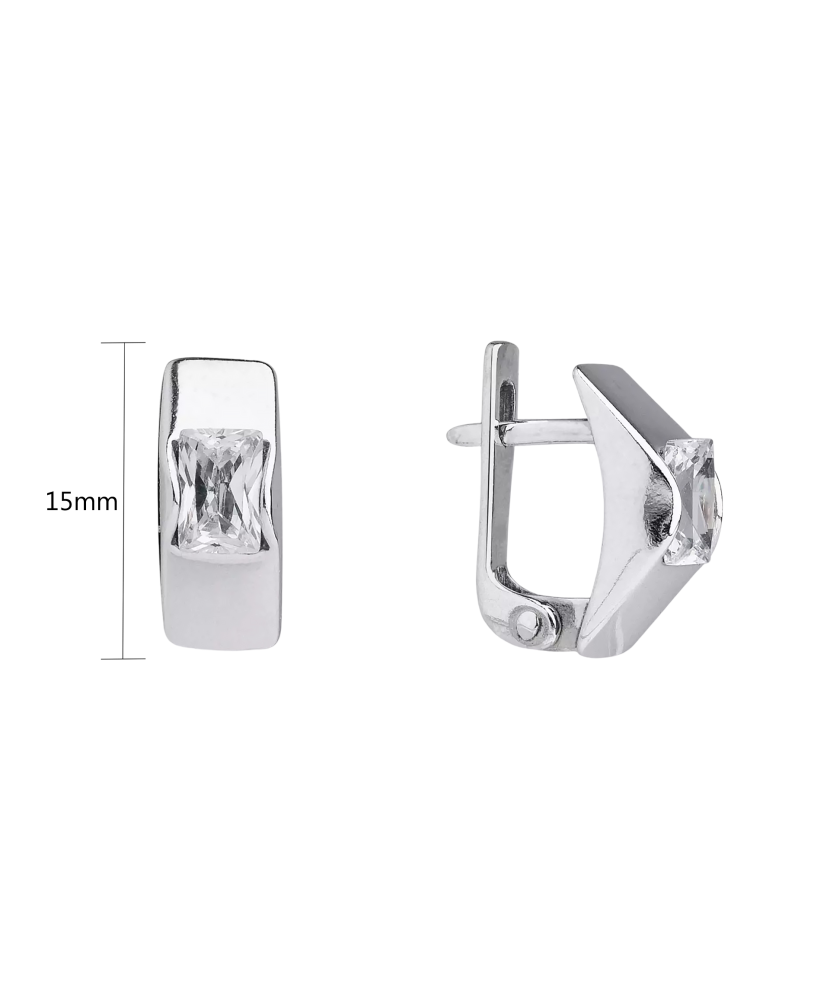 Серьги из серебра с цирконом