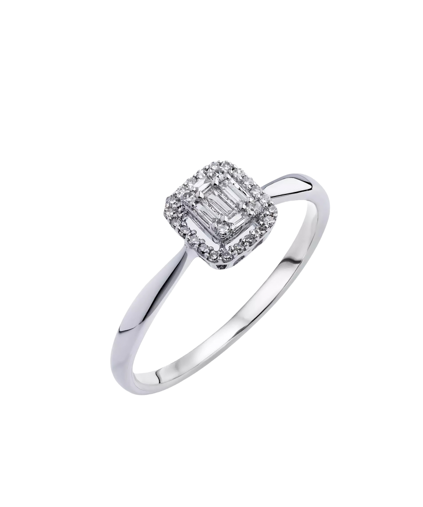 Кольцо из белого золота с бриллиантами