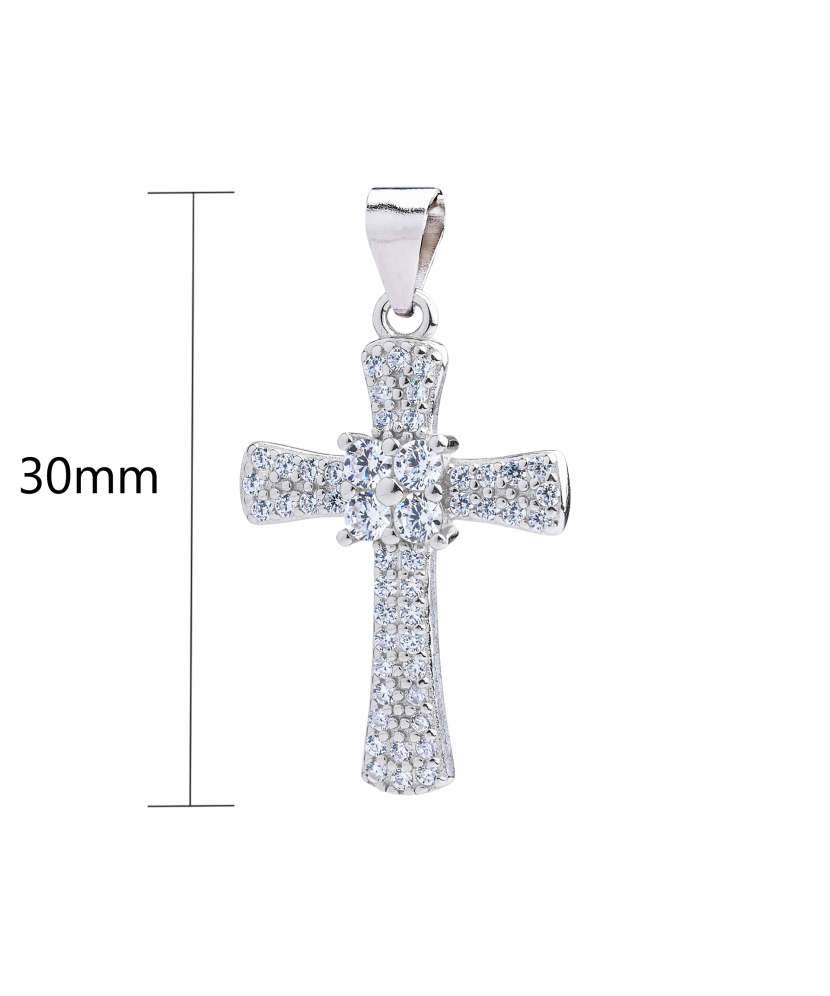 Серебряный подвеска с цирконами „крест“