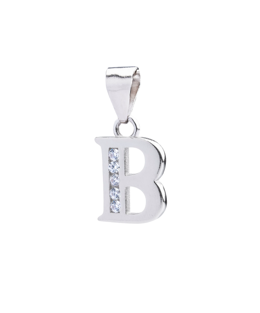 Серебряный подвеска с цирконами письмо B