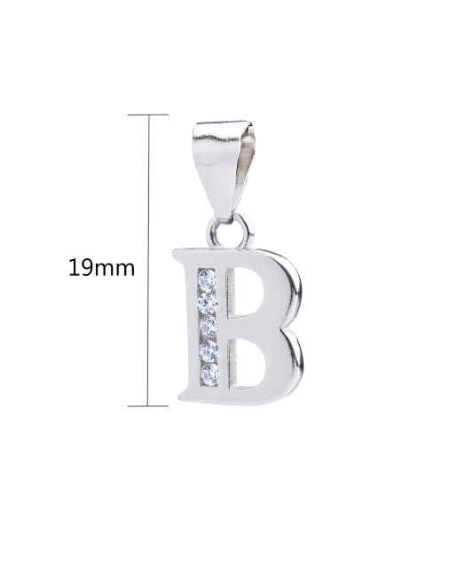 Серебряный подвеска с цирконами письмо B