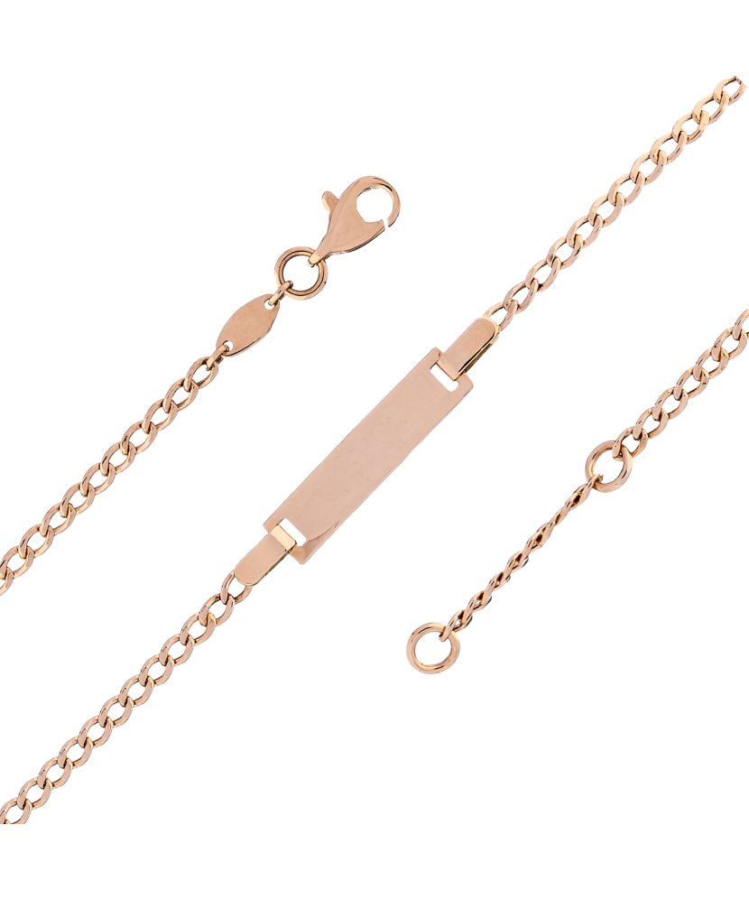 Gold vaikiška bracelet with plate Gold vaikiška bracelet with plate