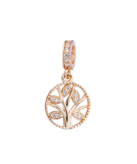 Gold pendant with zircons