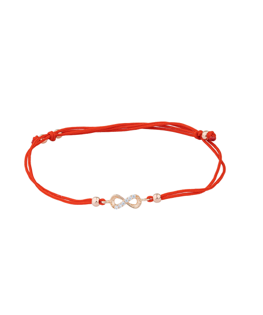 Red string bracelet with gold pendant "Infinity"