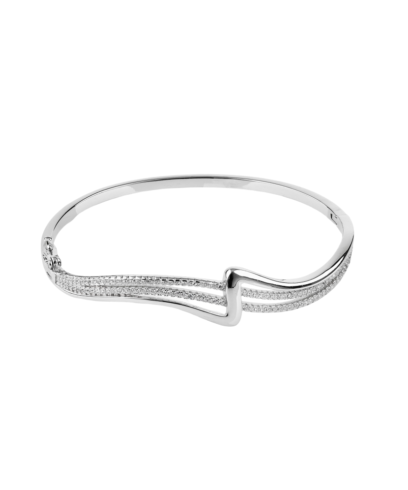 Sterling silver hard bracelet with zircons Sterling silver hard bracelet with zircons