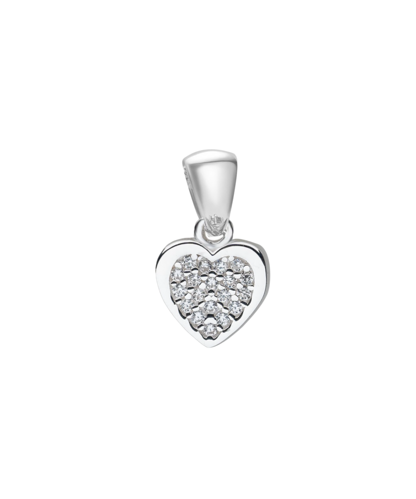 Sterling silver pendant with zircons "heart"