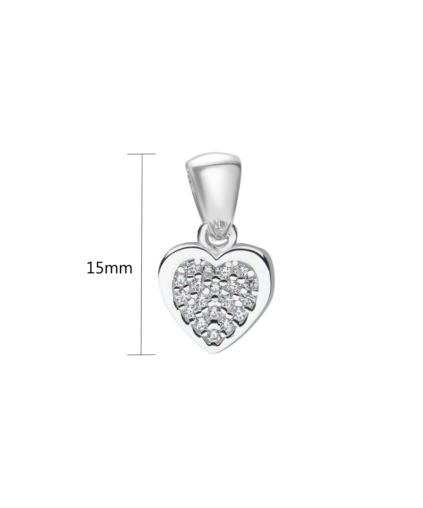 Sterling silver pendant with zircons "heart"
