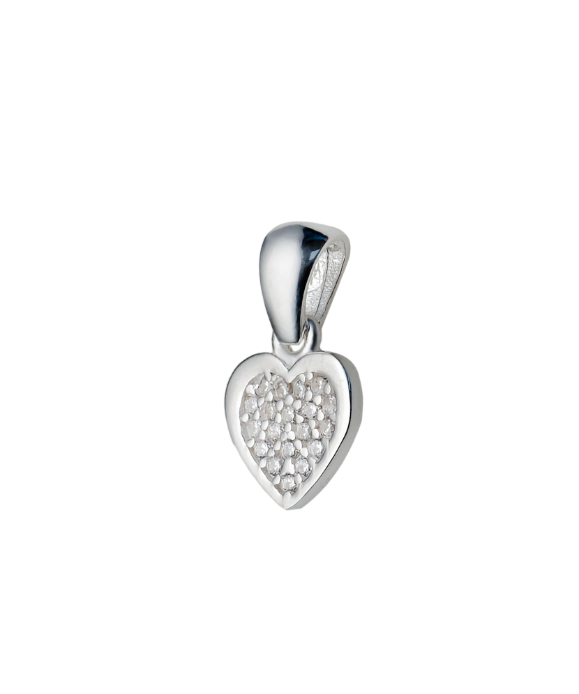 Sterling silver pendant with zircons "heart"