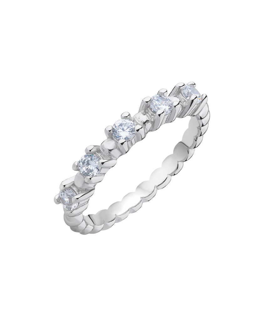 Sterling silver ring with zircons
