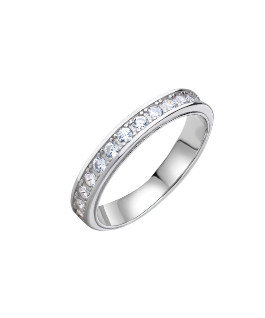 Sterling silver ring with zircons