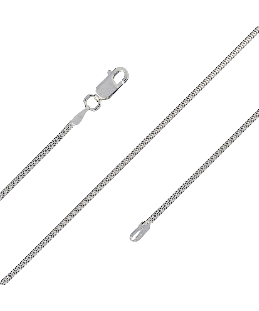Цепочка из родированного серебра "Snake" 1.6mm