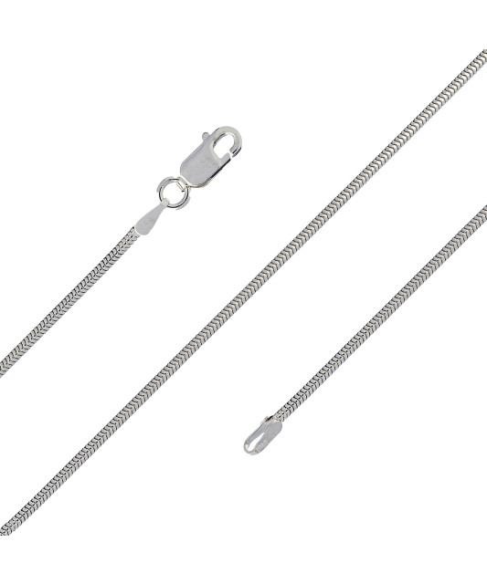 Цепочка из родированного серебра "Snake" 1.6mm