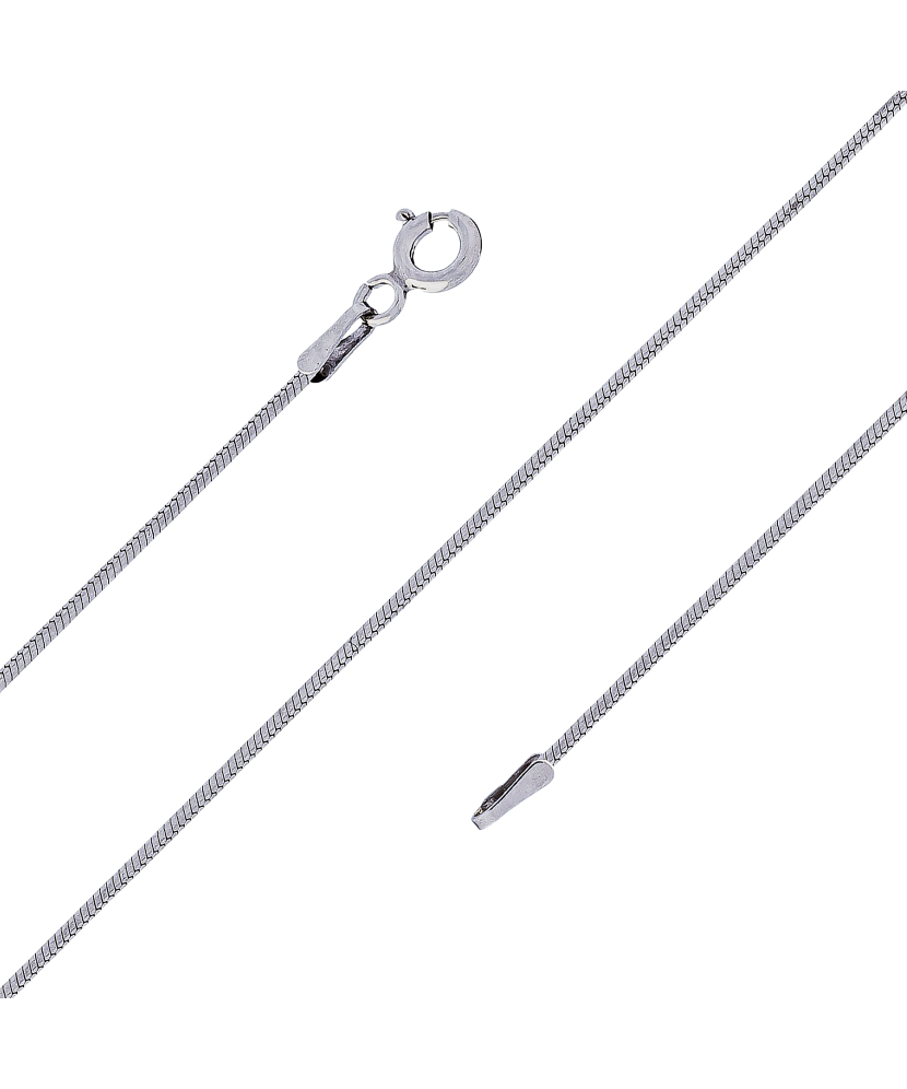Цепочка из родированного серебра "Snake" 1.3mm