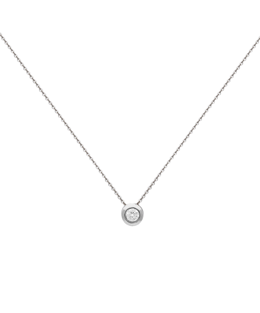 White gold chain with zirconium pendant