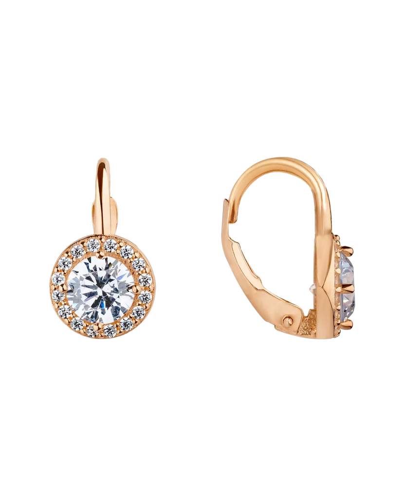 Золотые серьги с цирконами